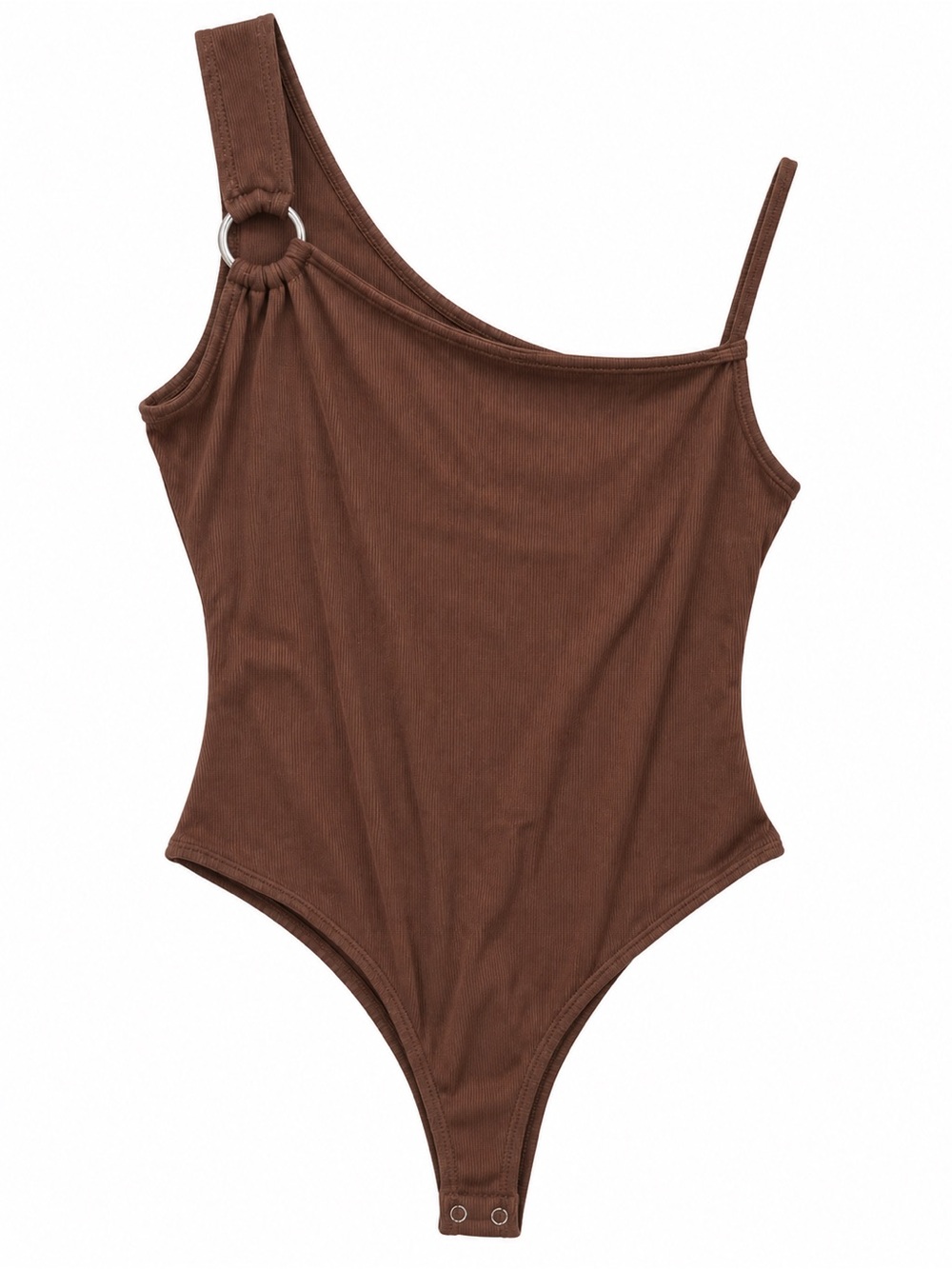 Brown One-Shoulder Kids One-Piece Bodysuit